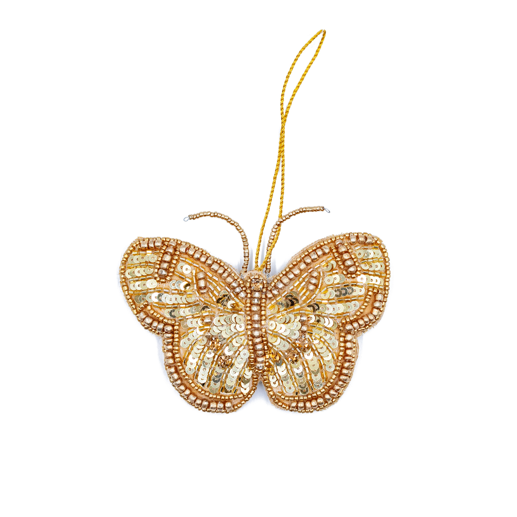 Fabric christmas decoration Butterfly, Gold